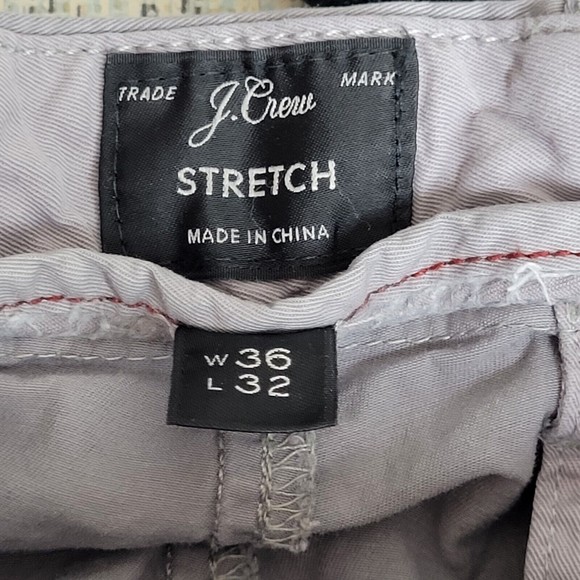 J Crew Stretch Chino Pants 484 Slim Fit Gray Trousers Mens 36x32 - Picture 11 of 12